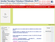 Tablet Screenshot of jnvchhindwara.com